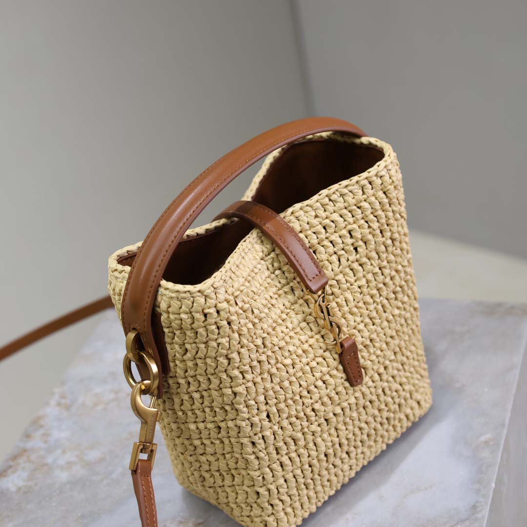 Saint Laurent Le 37 Mini In Raffia - EUR FASHION
