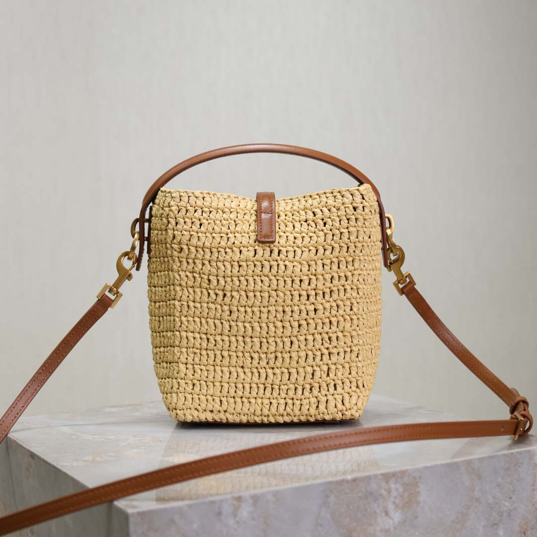 Saint Laurent Le 37 Mini In Raffia - EUR FASHION