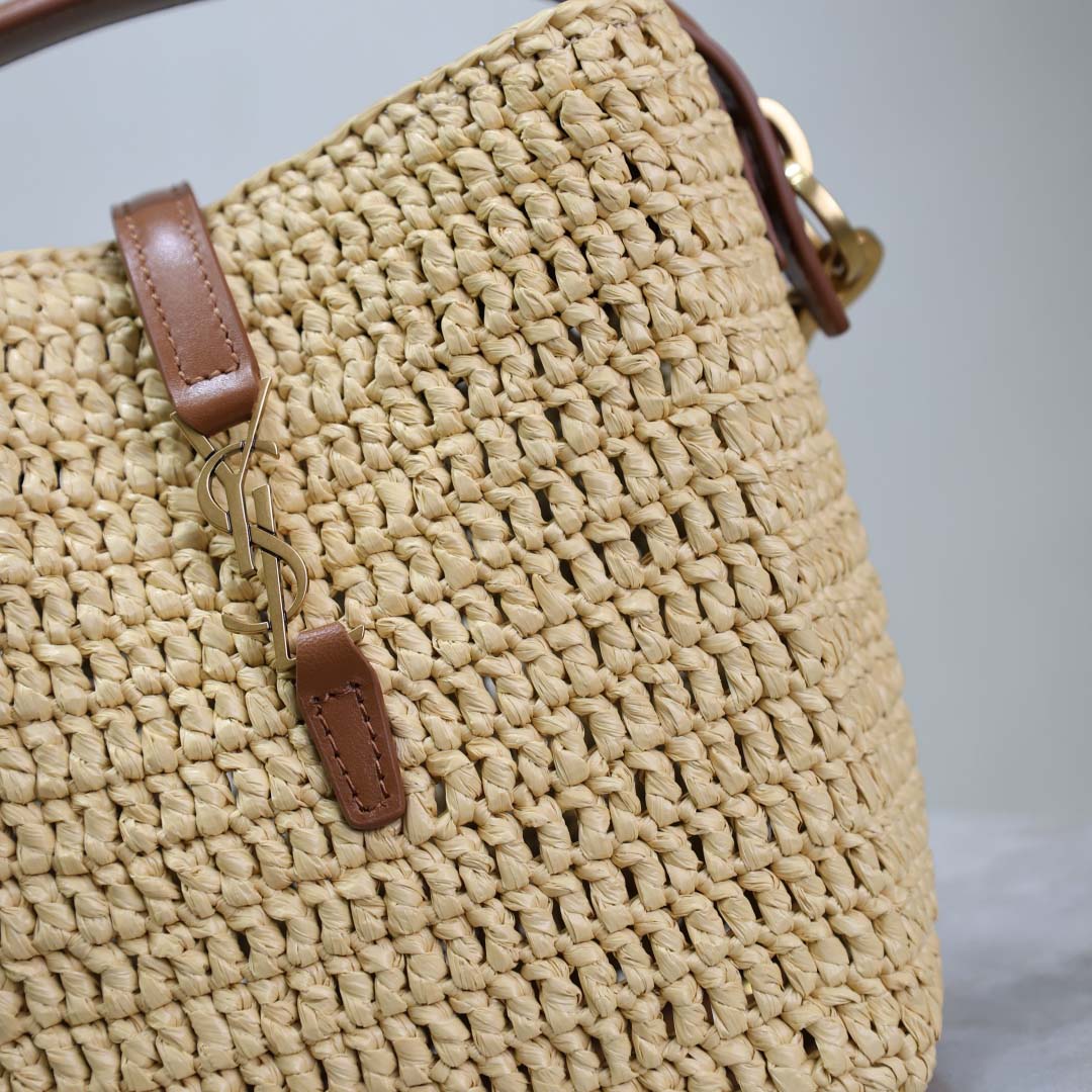 Saint Laurent Le 37 Mini In Raffia - EUR FASHION