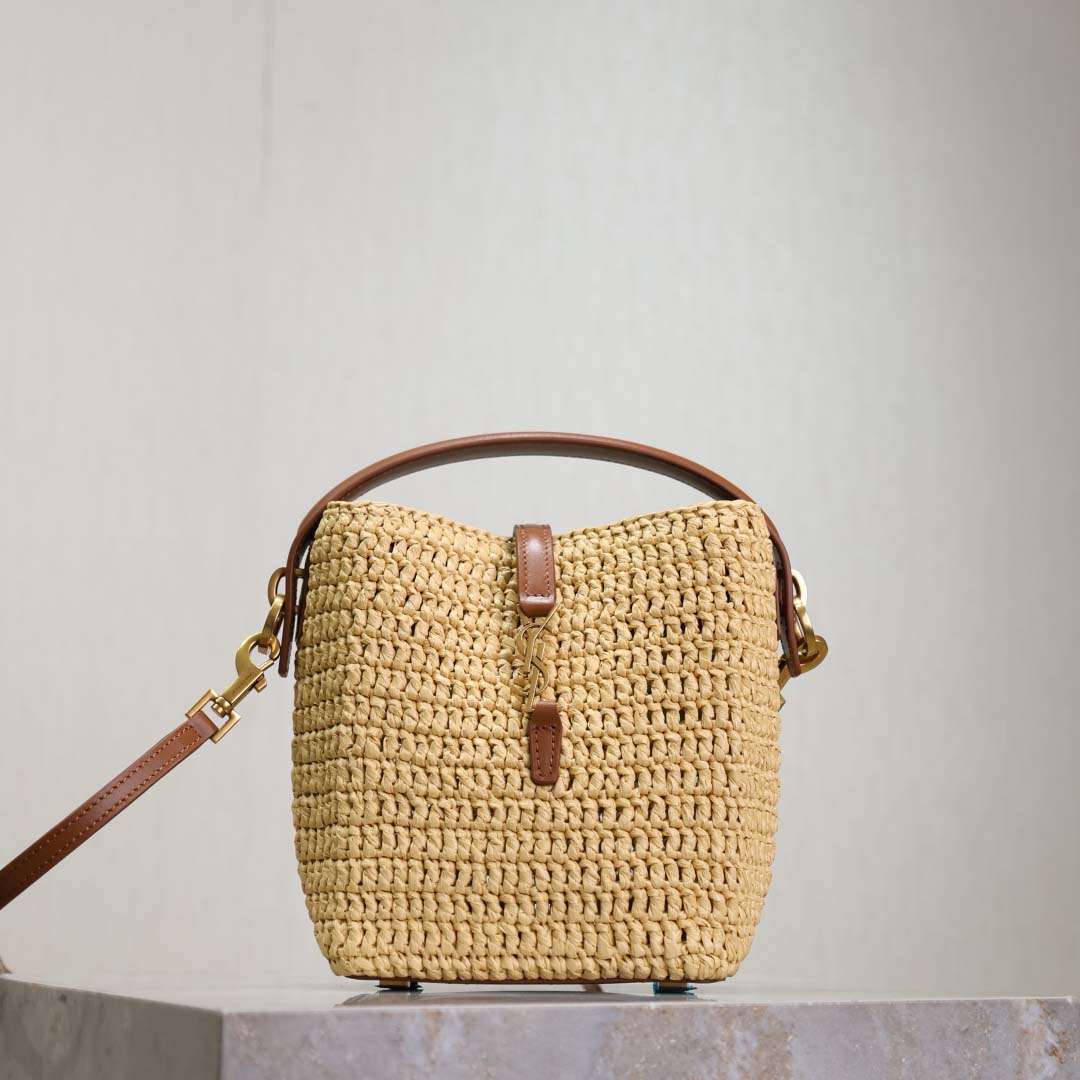 Saint Laurent Le 37 Mini In Raffia - EUR FASHION