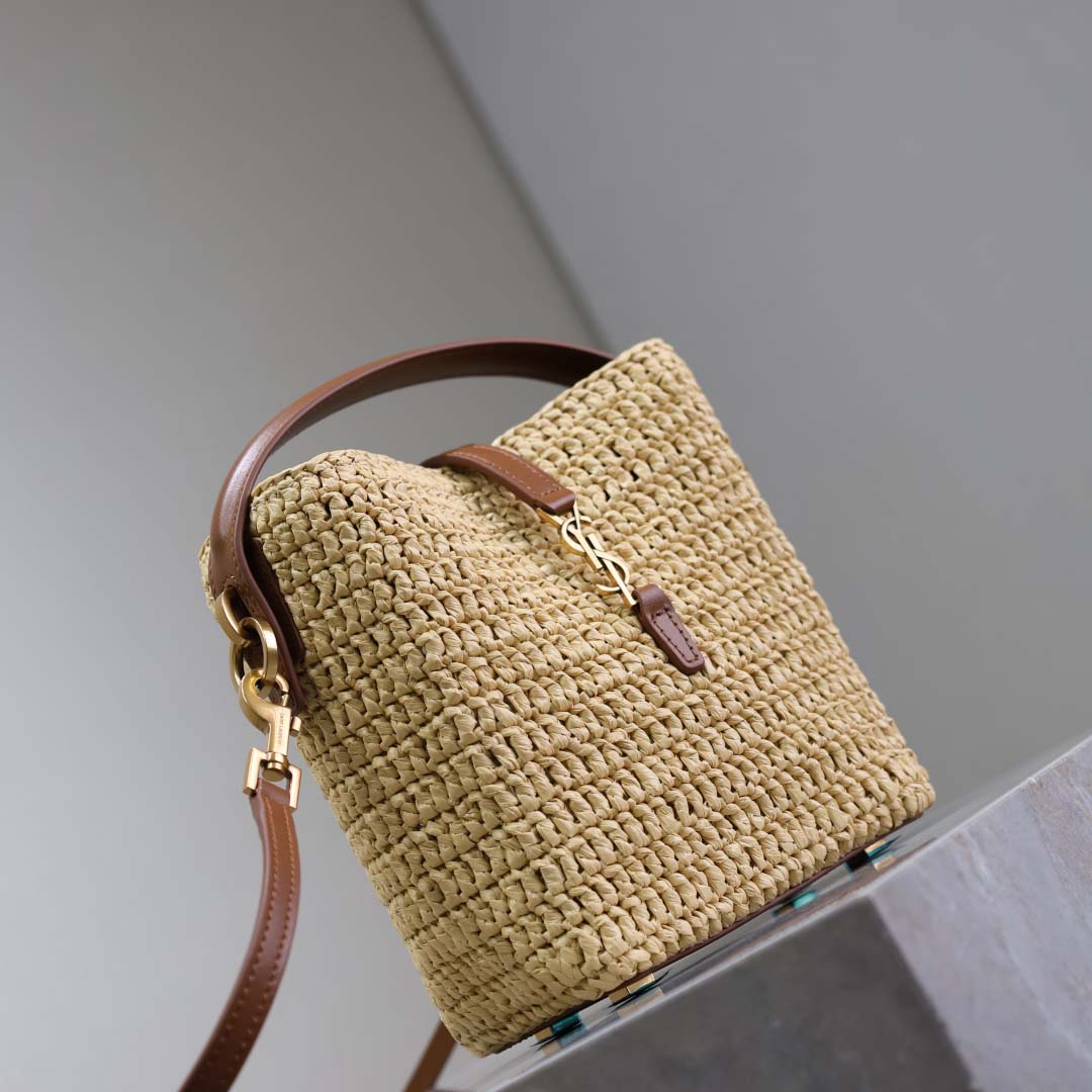 Saint Laurent Le 37 Mini In Raffia - EUR FASHION