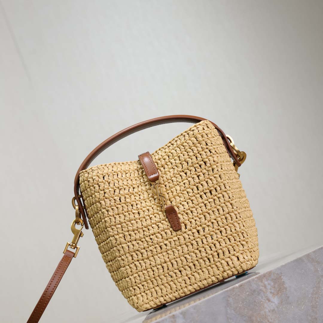 Saint Laurent Le 37 Mini In Raffia - EUR FASHION