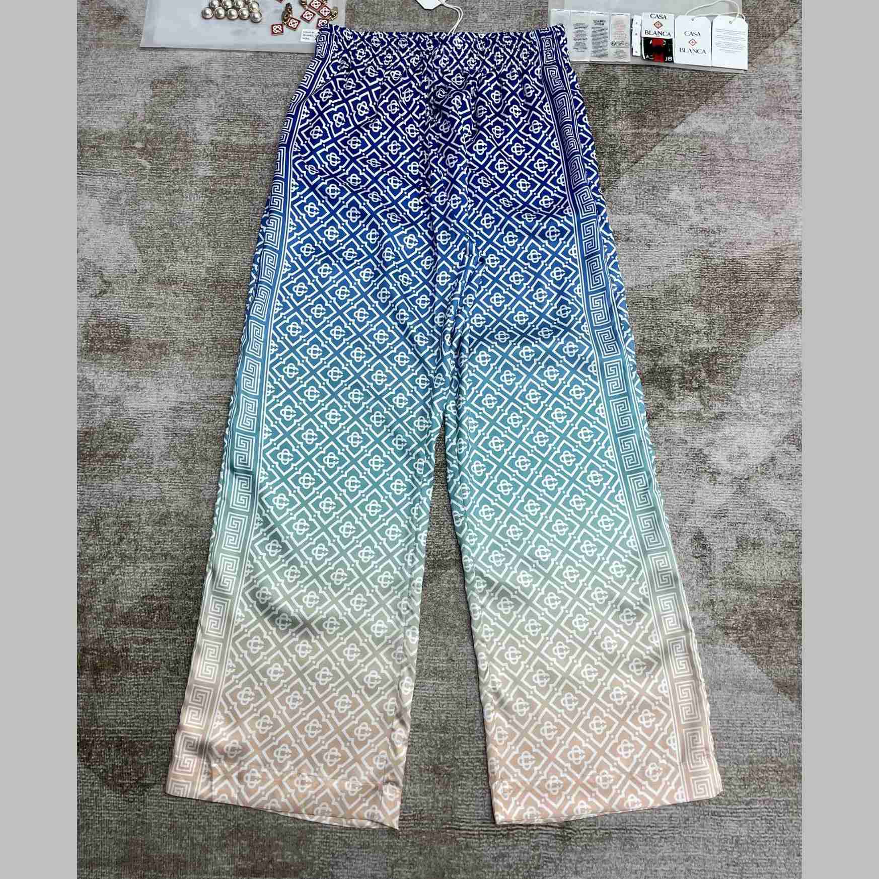 Casablanca Logo-monogrammed Dégradé Silk Trousers  CA3529 - EUR FASHION