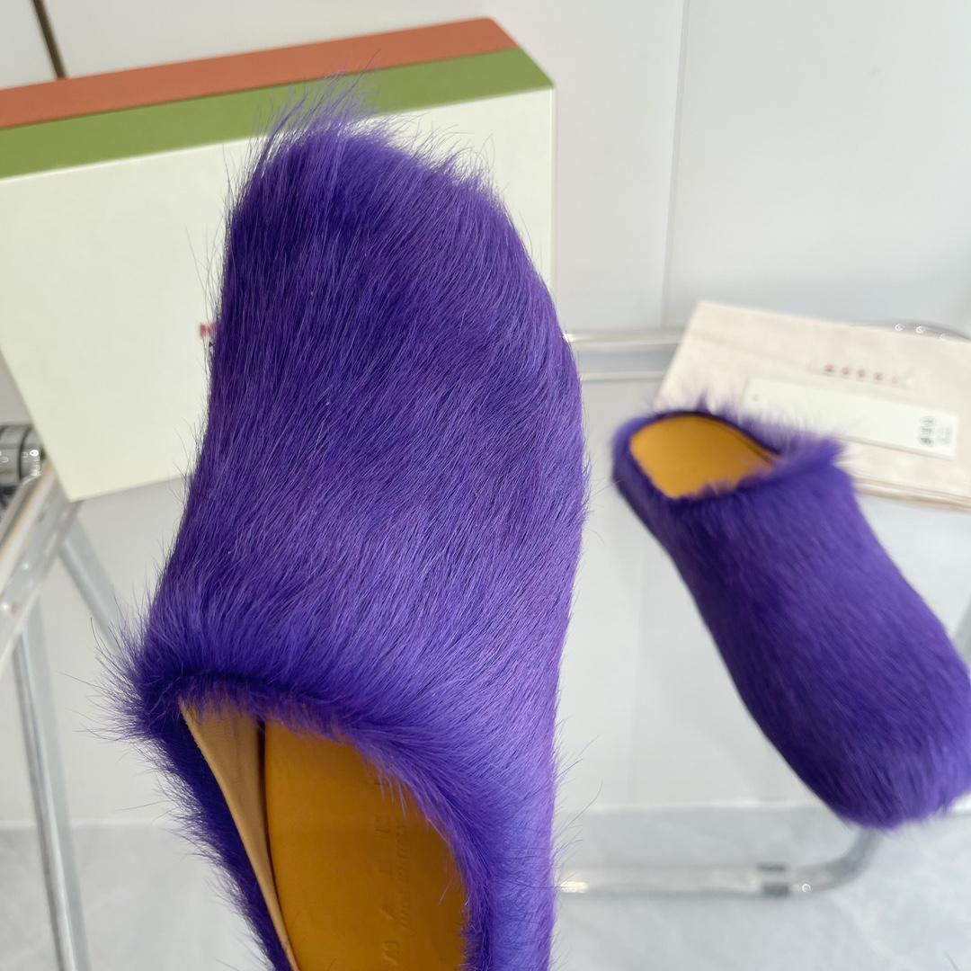 Marni Long Hair Calfskin Fussbett Sabot - EUR FASHION