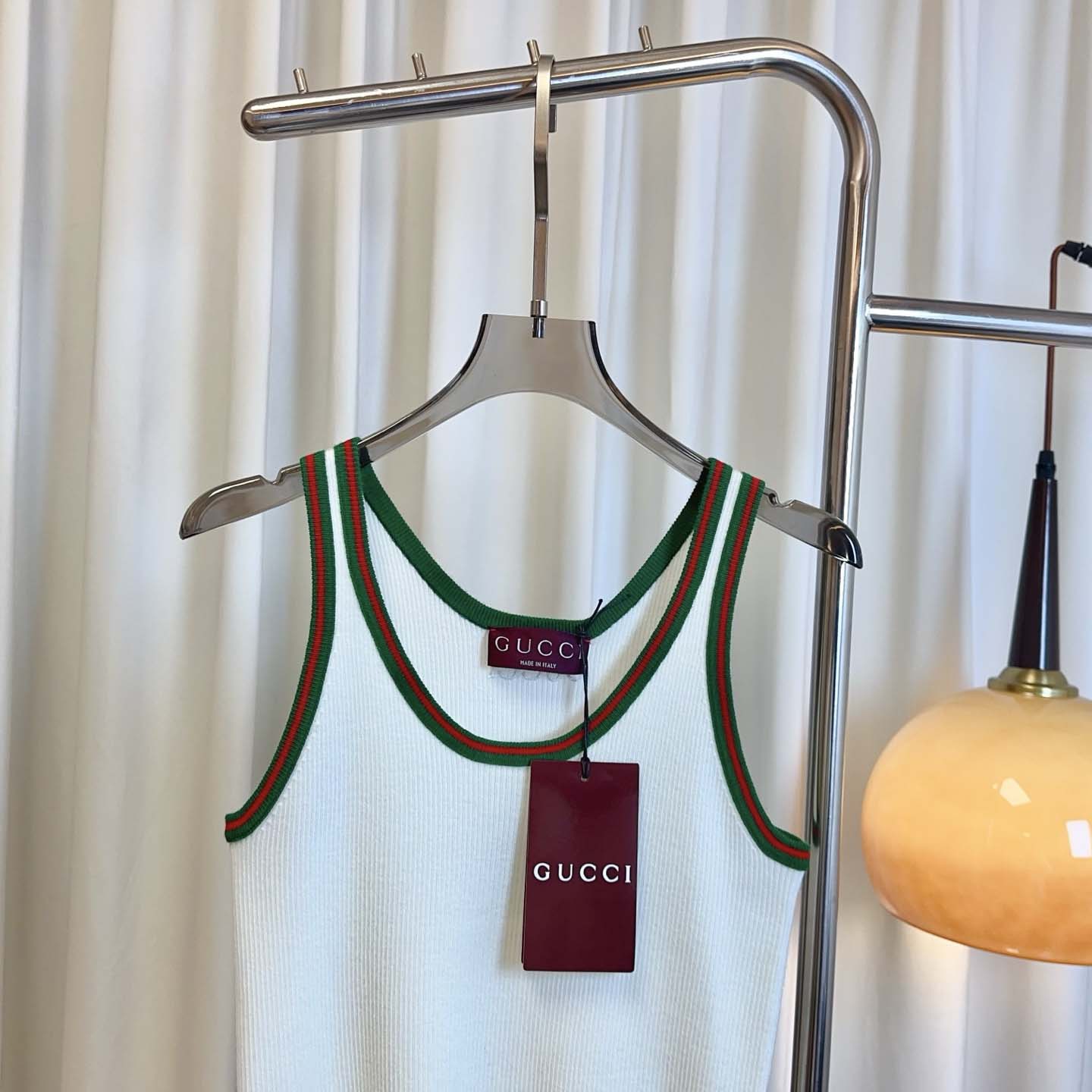 Gucci Cotton Tank Top With Web - EUR FASHION