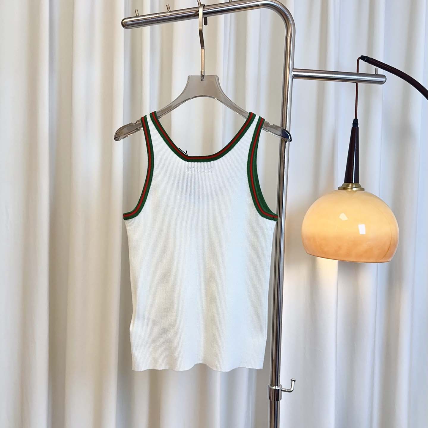 Gucci Cotton Tank Top With Web - EUR FASHION