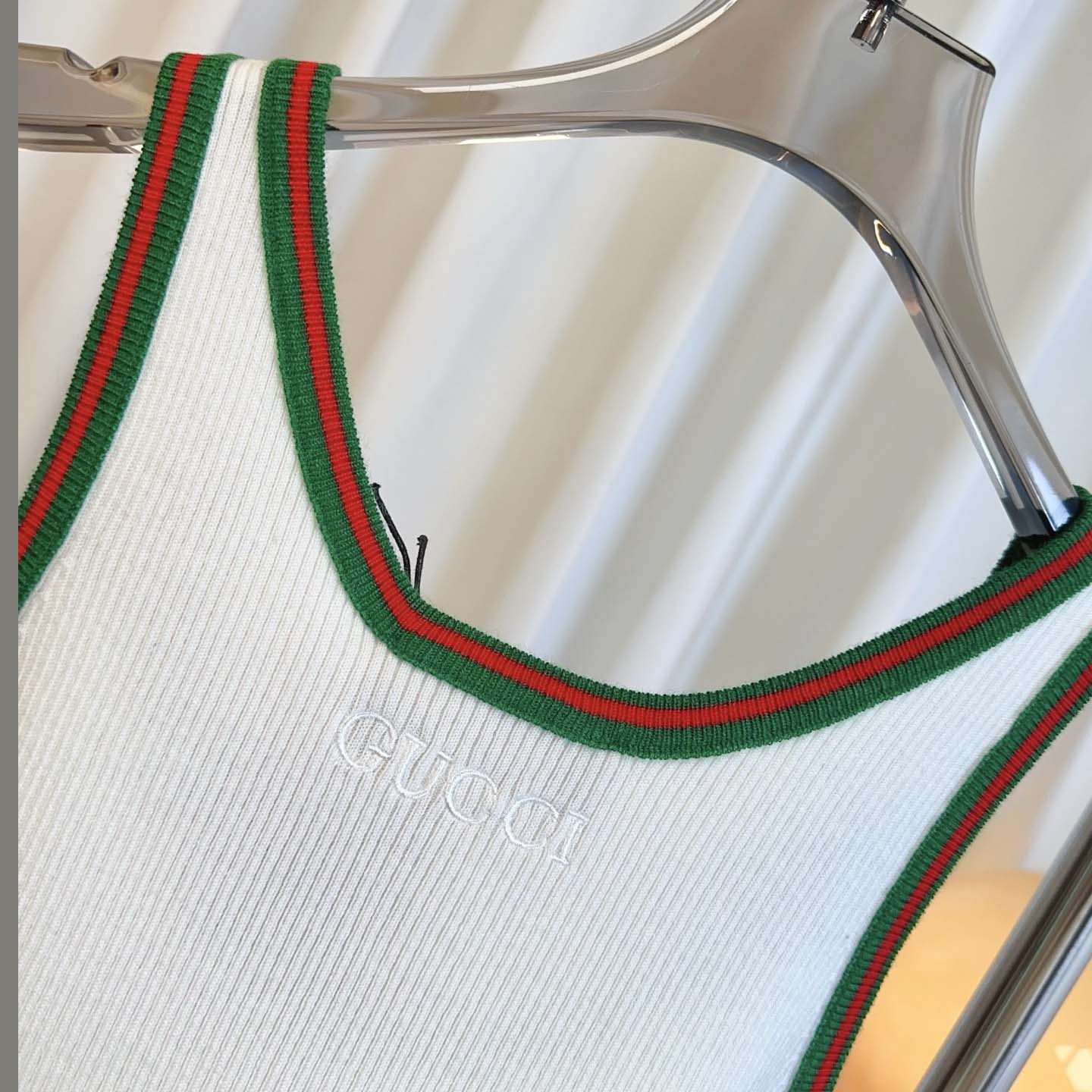 Gucci Cotton Tank Top With Web - EUR FASHION