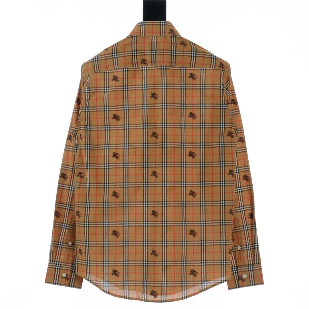 Burberry Equestrian Knight Check Cotton Shirt  - EUR FASHION