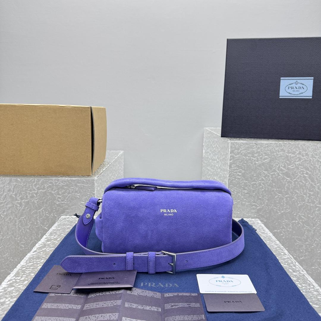 Prada Suede Shoulder Bag - EUR FASHION