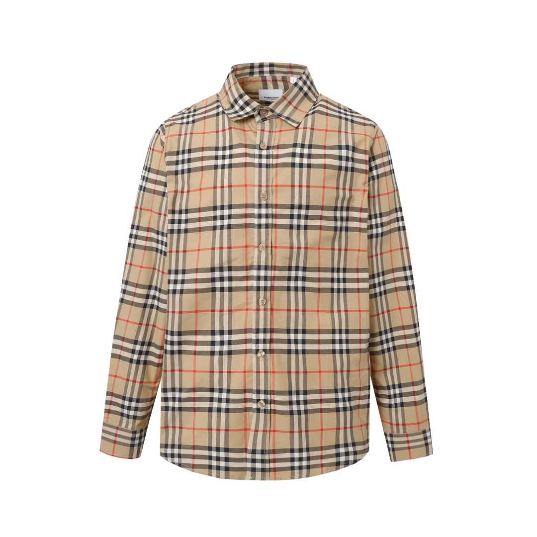 Burberry  Check Stretch Cotton Shirt - EUR FASHION