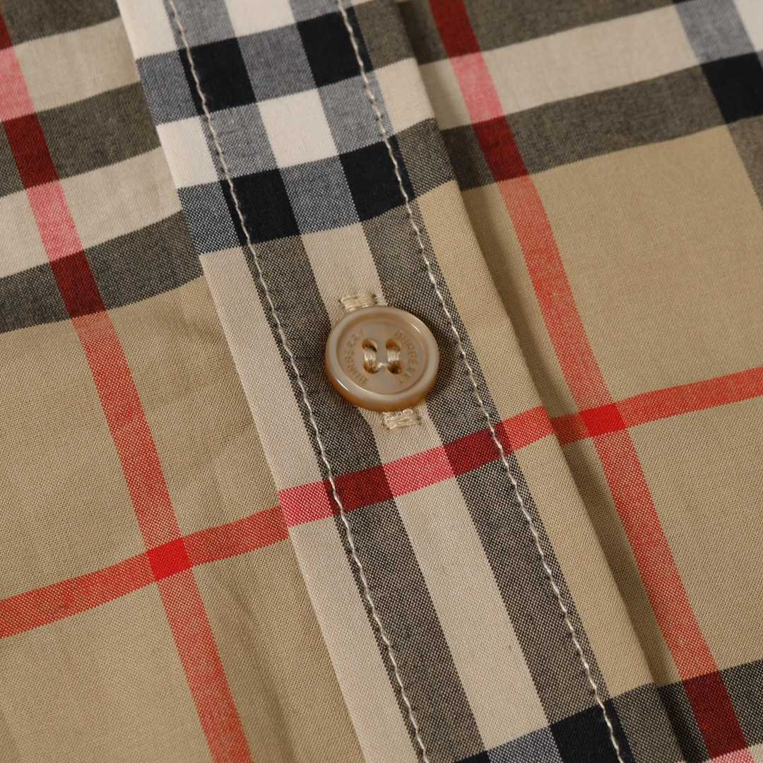 Burberry  Check Stretch Cotton Shirt - EUR FASHION