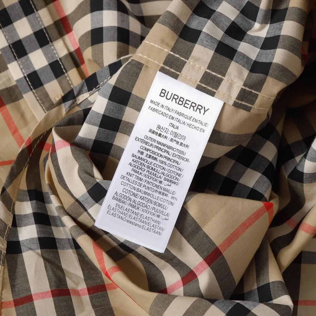 Burberry  Check Stretch Cotton Shirt - EUR FASHION