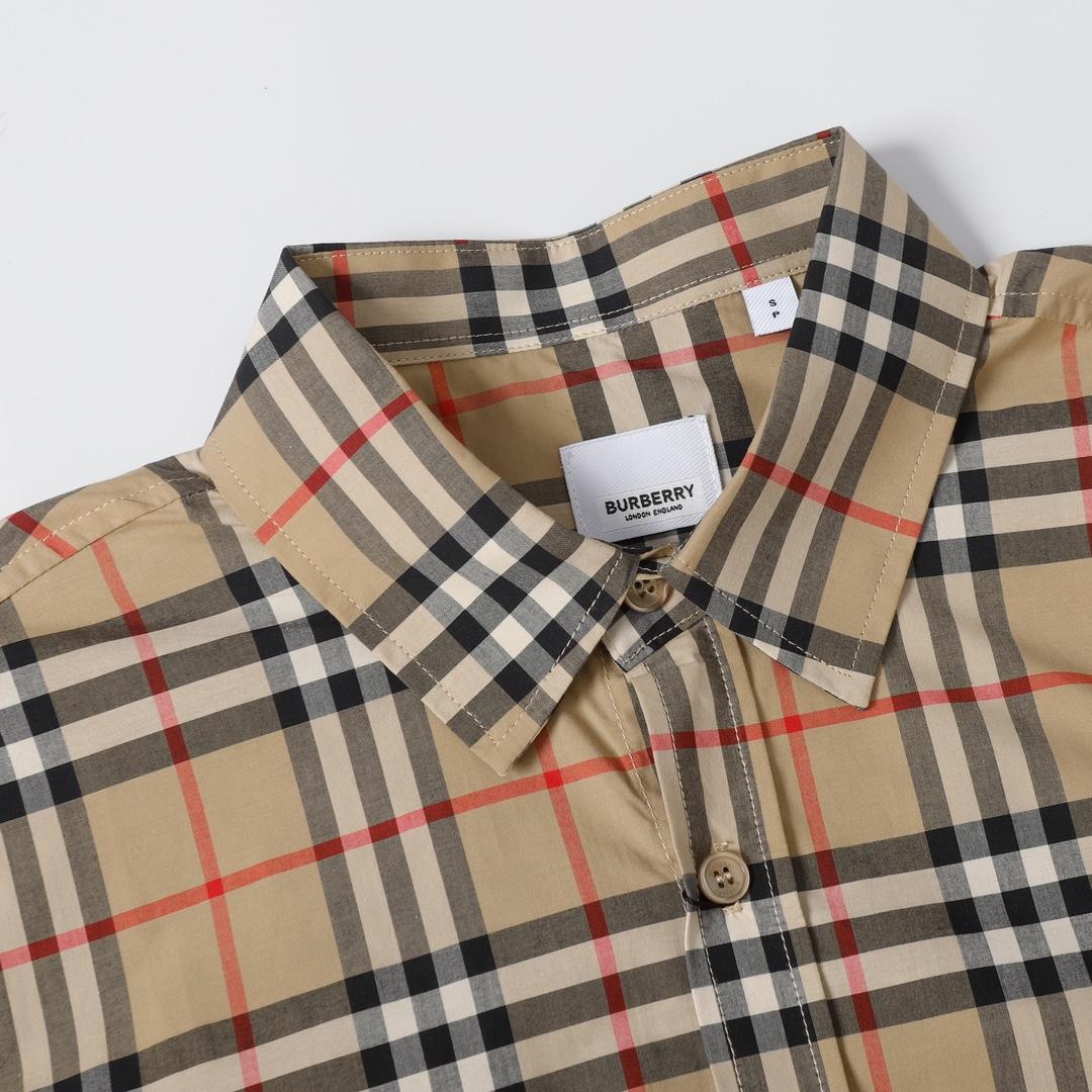 Burberry  Check Stretch Cotton Shirt - EUR FASHION
