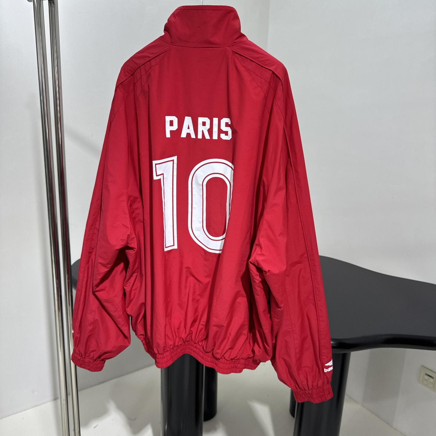 Balenciaga Paris Soccer Tracksuit Jacket In Red - EUR FASHION