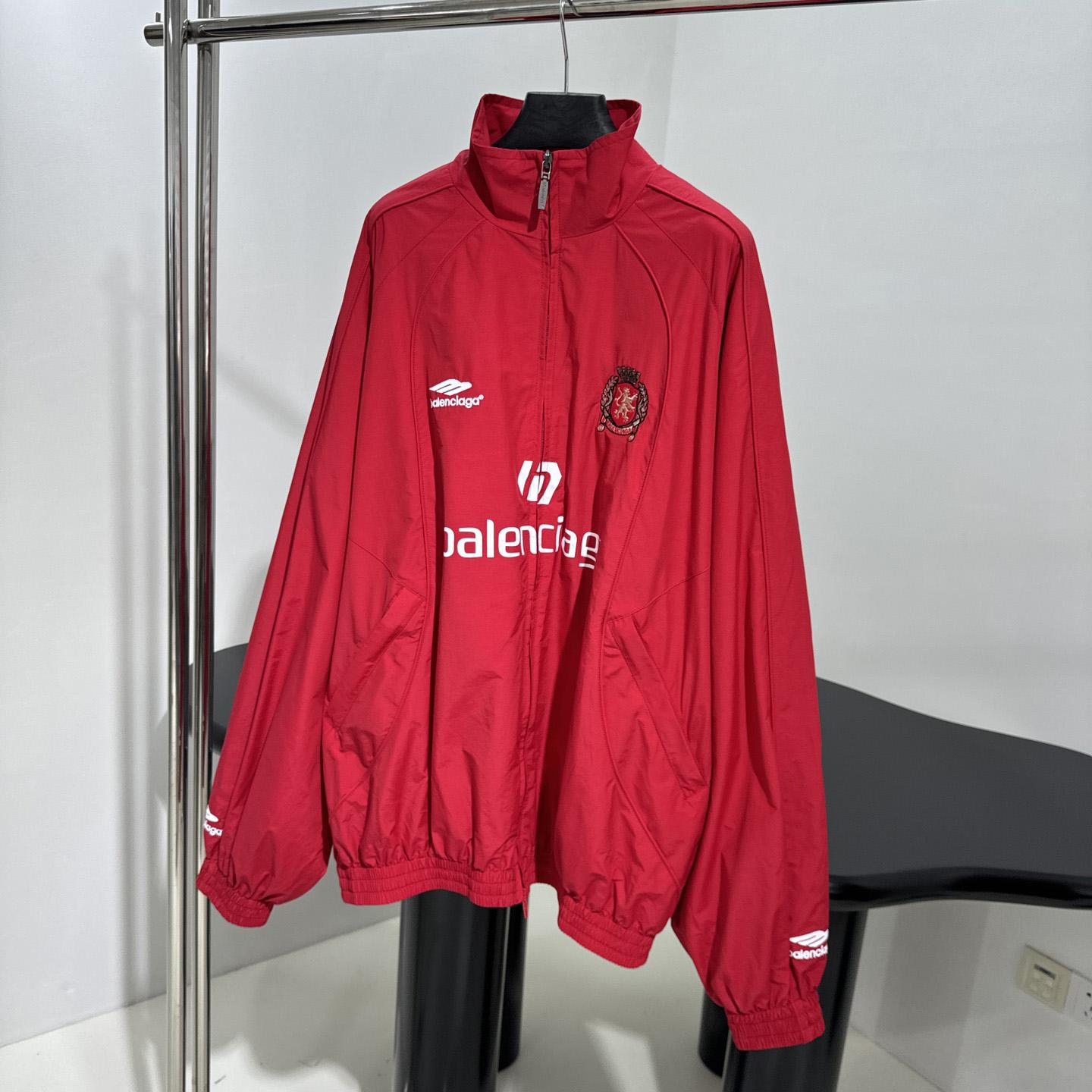 Balenciaga Paris Soccer Tracksuit Jacket In Red - EUR FASHION