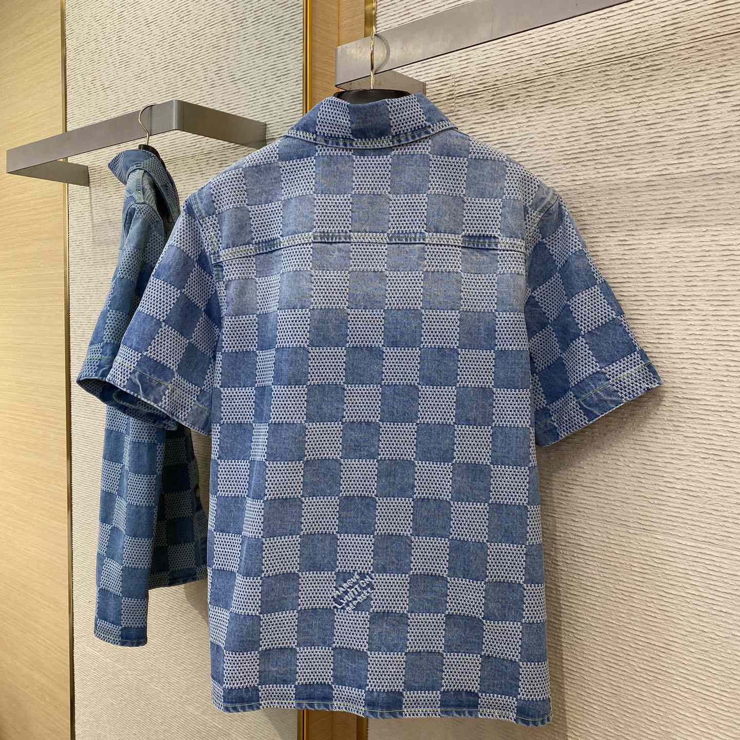 Louis Vuitton Damier Short-Sleeved Chambray Shirt   - EUR FASHION