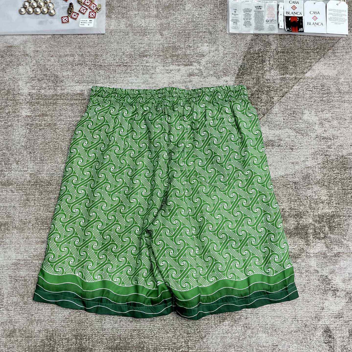 Casablanca Column Monogram Silk Shorts   CA3519 - EUR FASHION