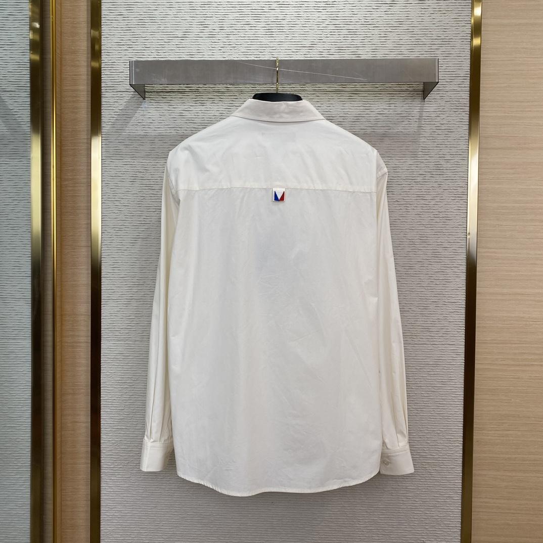 Louis Vuitton Embellished Open Collar Long-Sleeved Shirt   1AFVQQ - EUR FASHION