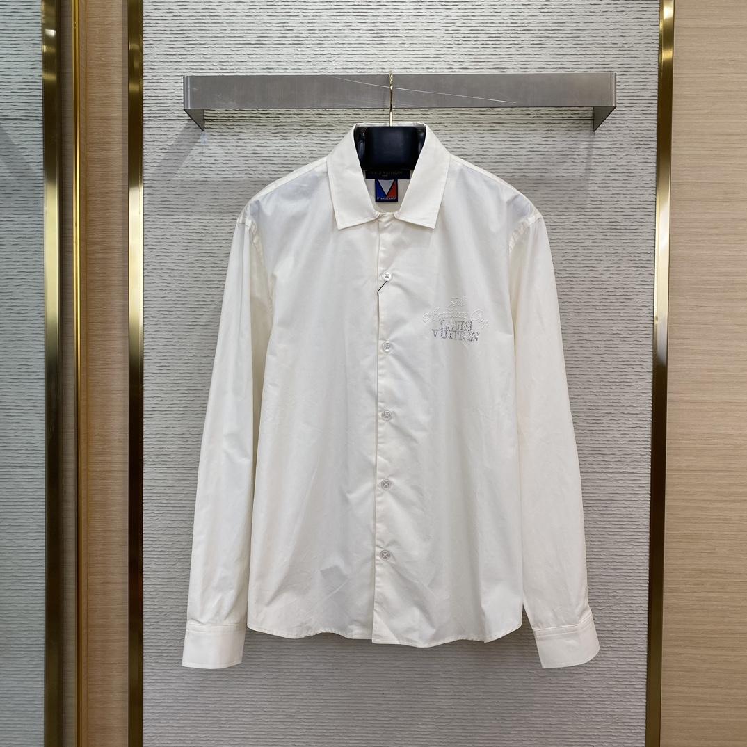 Louis Vuitton Embellished Open Collar Long-Sleeved Shirt   1AFVQQ - EUR FASHION