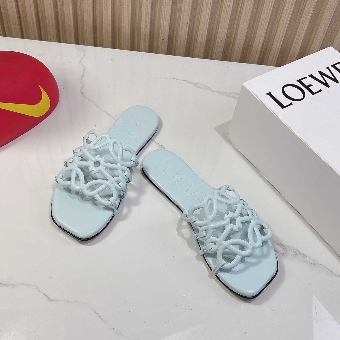 Loewe Petal Anagram Slide In Soft Calfskin  - EUR FASHION