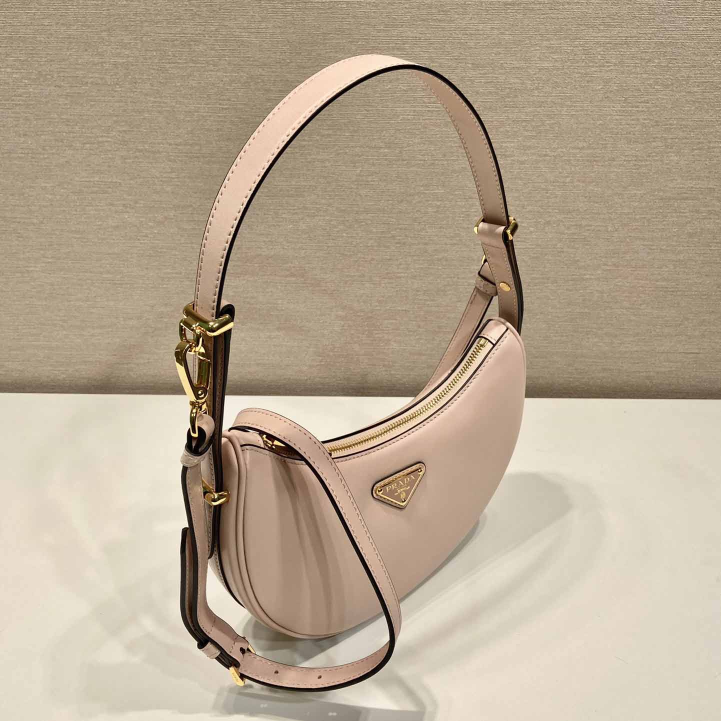 Prada Arqué Small Leather Shoulder Bag - EUR FASHION