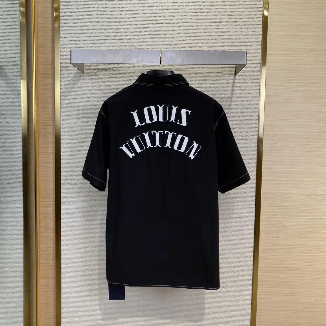 Louis Vuitton Embroidered Short-Sleeved Cotton Shirt   1AFWTV - EUR FASHION
