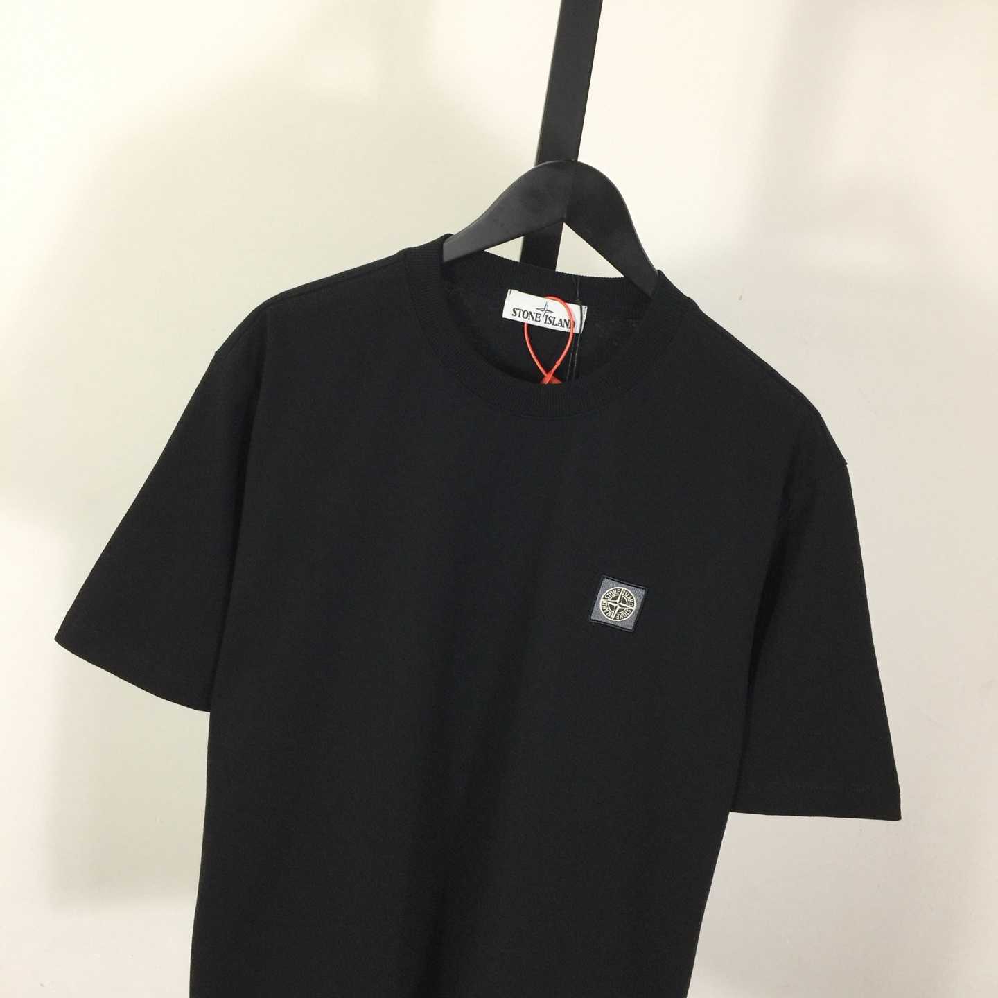 Stone Island Black 2100237 Organic Cotton Jersey 'Fissato' Effect - EUR FASHION