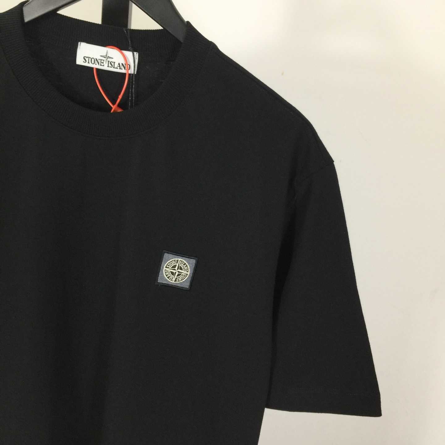 Stone Island Black 2100237 Organic Cotton Jersey 'Fissato' Effect - EUR FASHION