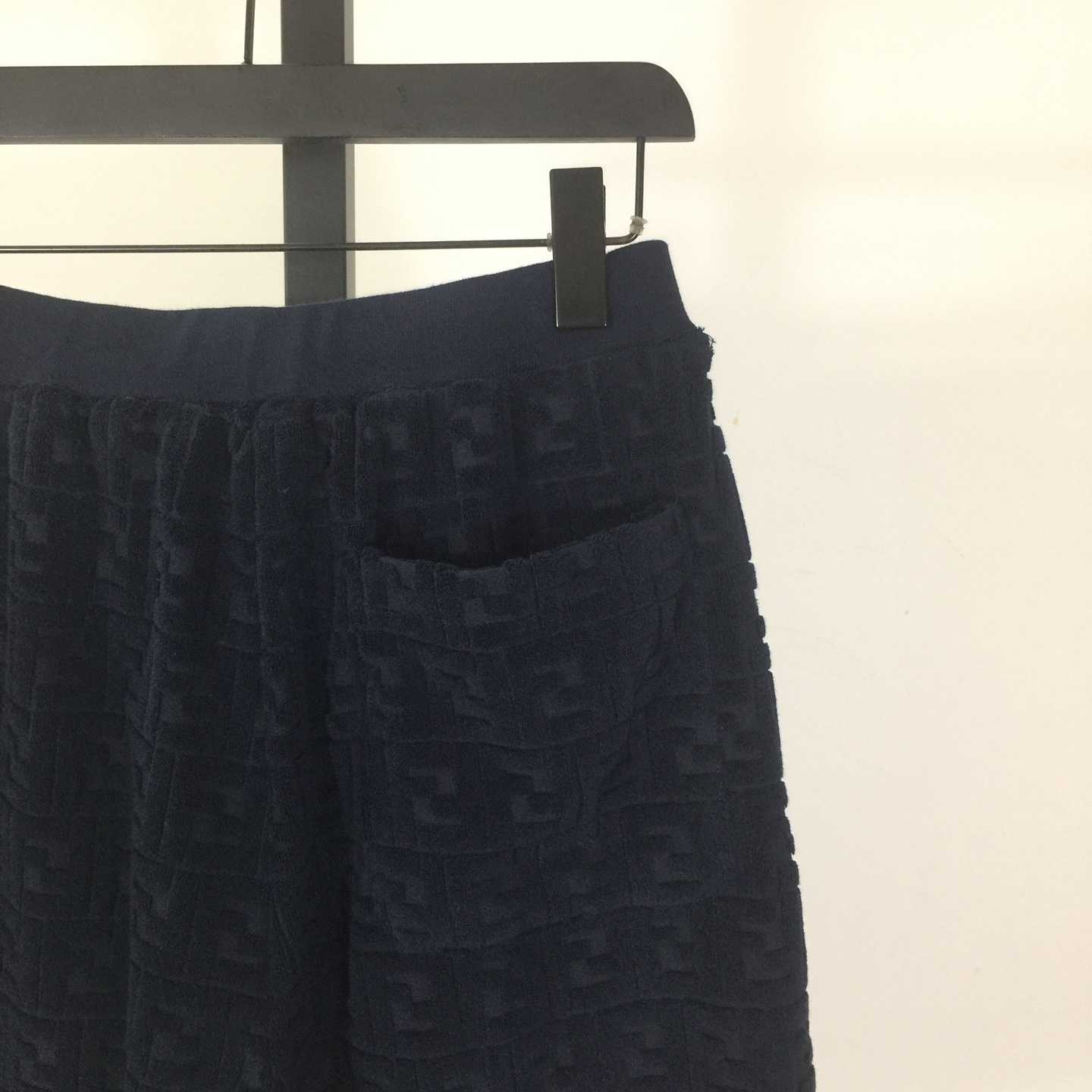Fendi Blue FF Terry Shorts - EUR FASHION