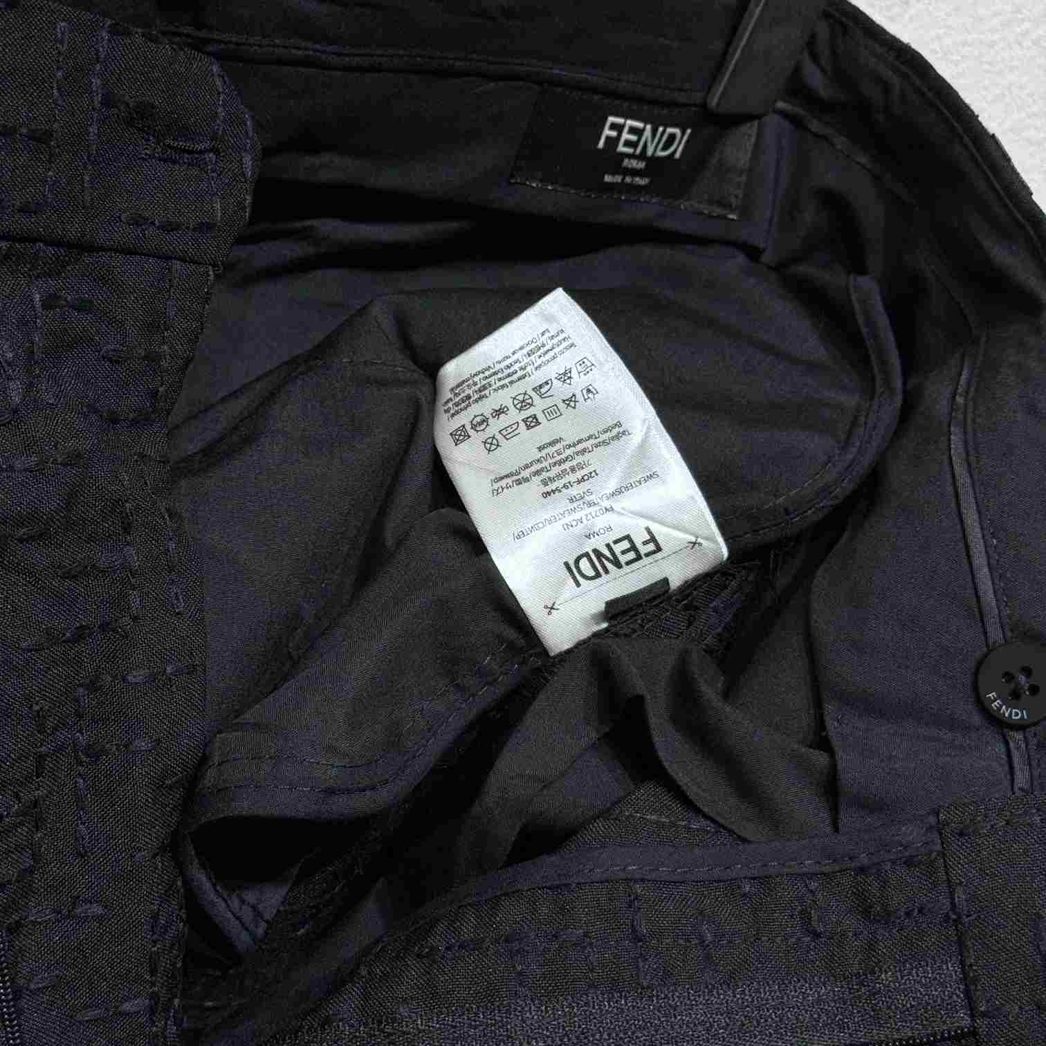 Fendi Black Linen FF jacquard Short - EUR FASHION