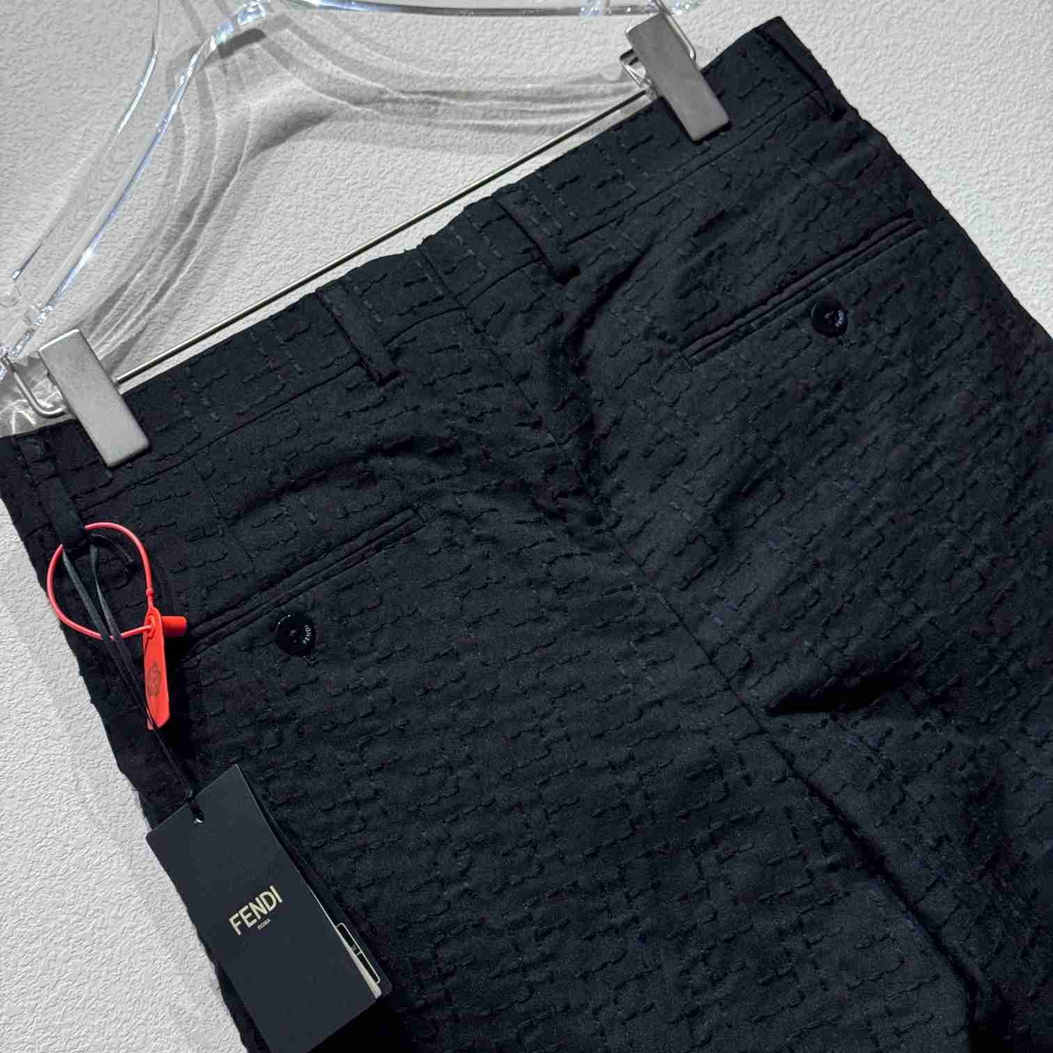 Fendi Black Linen FF jacquard Short - EUR FASHION