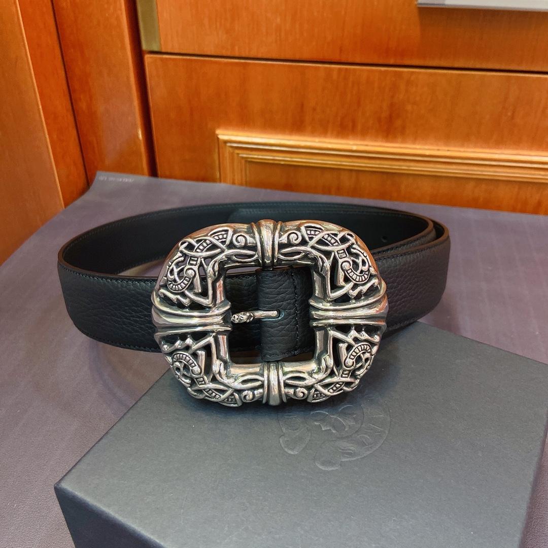Chrome Hearts Leather Belt   - EUR FASHION
