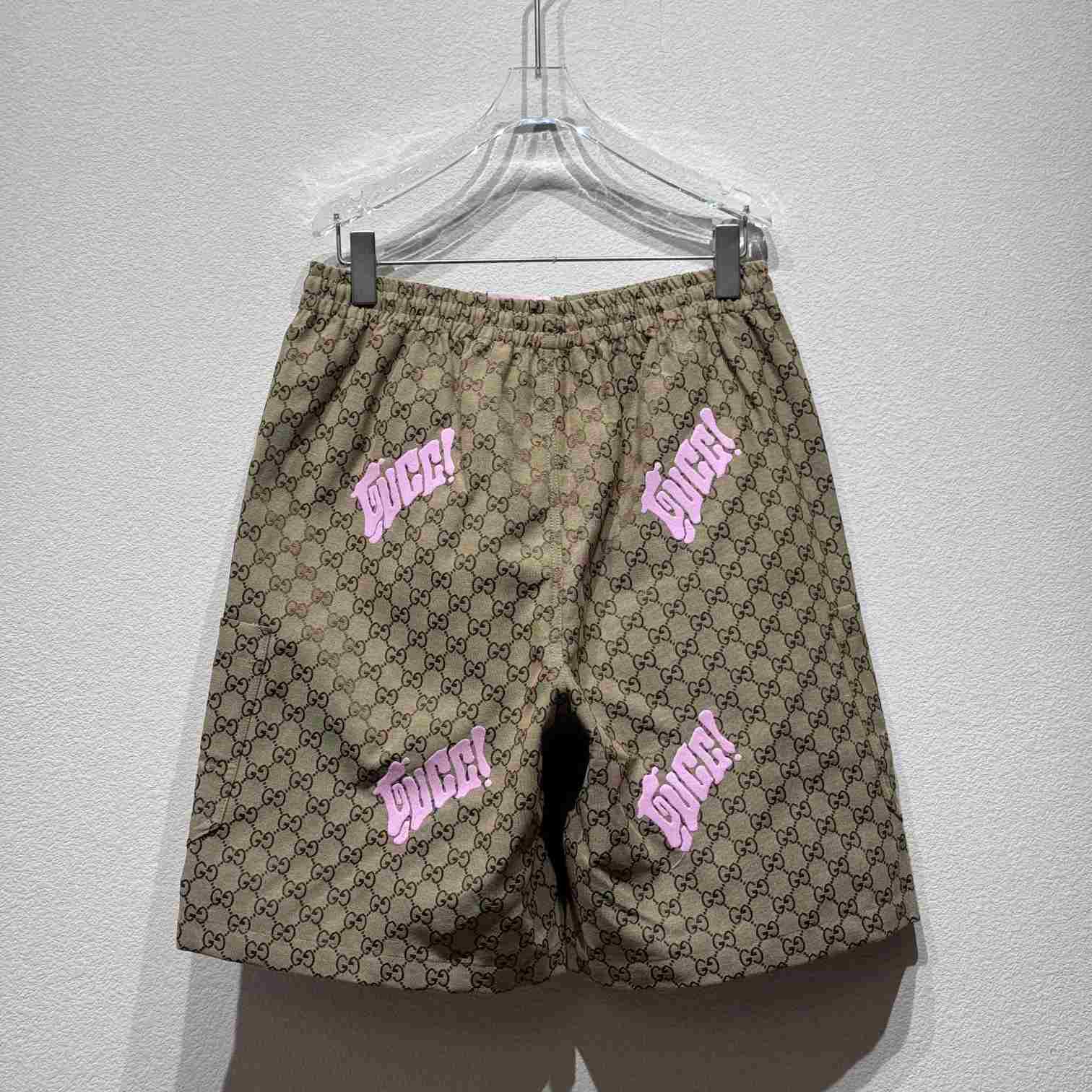 Gucci Embroidered Canvas Linen Blend Shorts - EUR FASHION