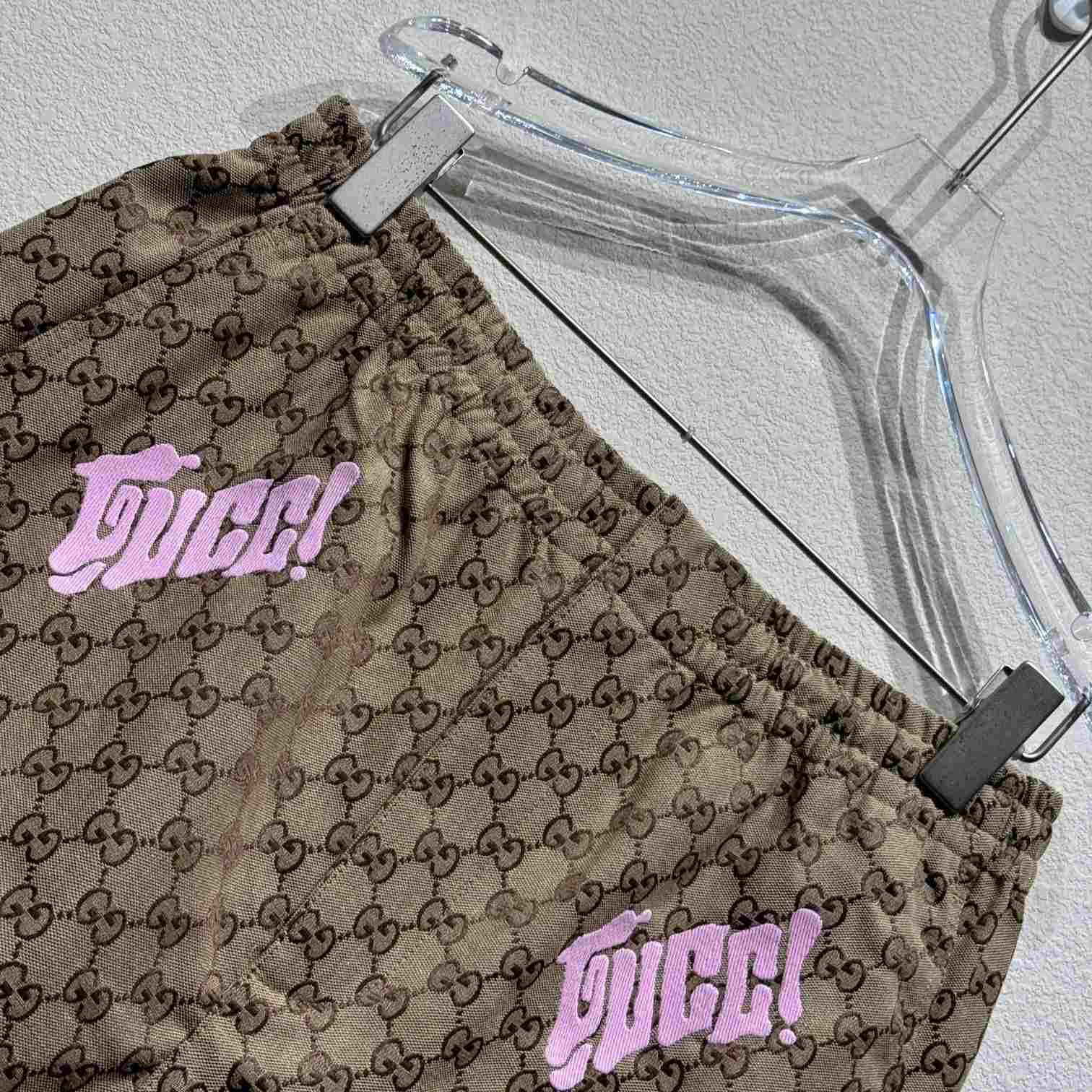 Gucci Embroidered Canvas Linen Blend Shorts - EUR FASHION