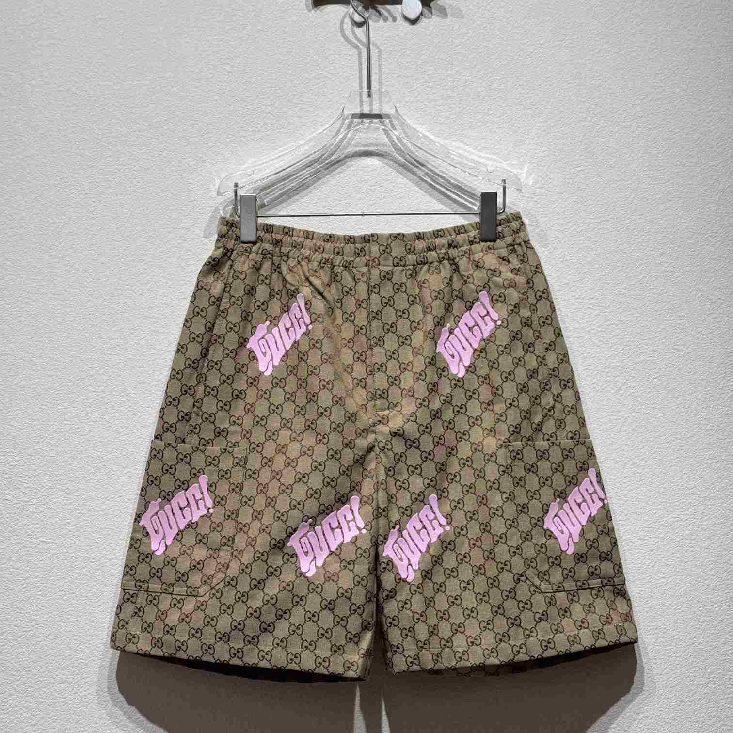 Gucci Embroidered Canvas Linen Blend Shorts - EUR FASHION