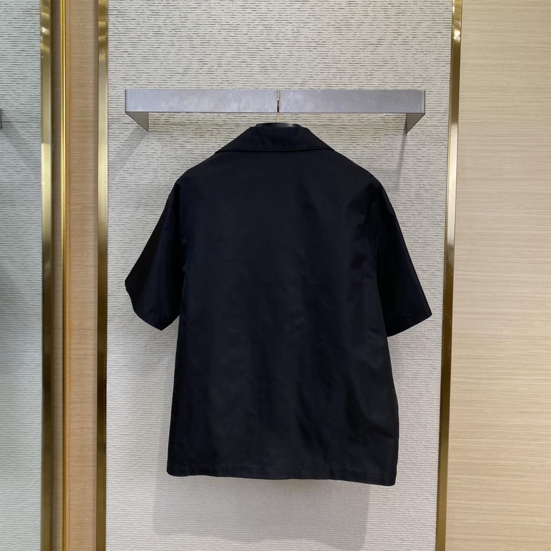 Prada Black Re-nylon Short-sleeved Shirt  - EUR FASHION