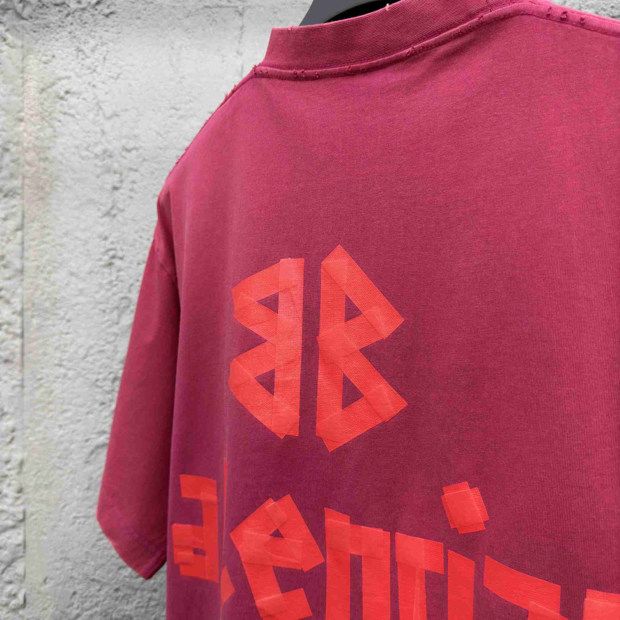 Balenciaga Tape Type T-Shirt Medium Fit In raspberry Dry Jersey - EUR FASHION