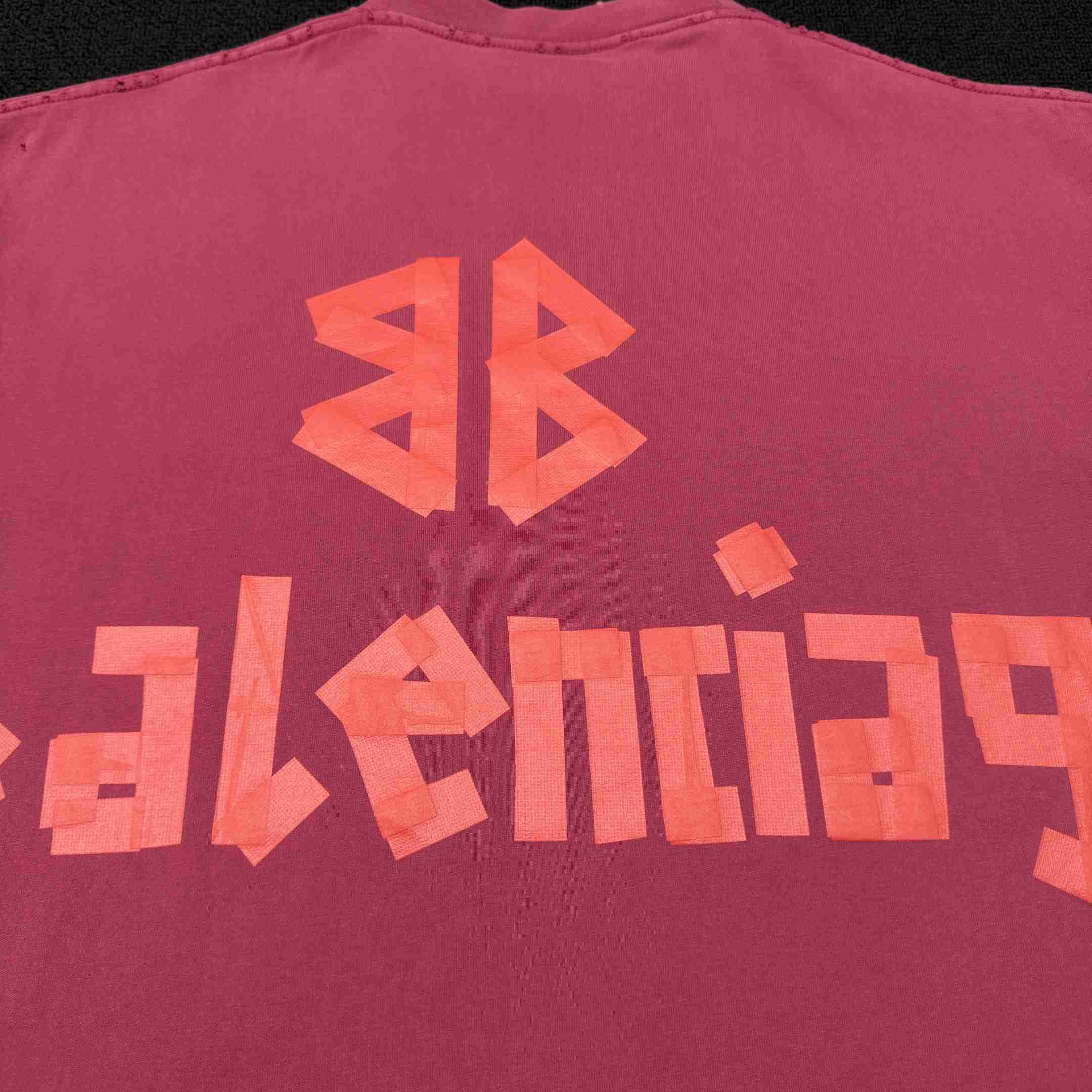 Balenciaga Tape Type T-Shirt Medium Fit In raspberry Dry Jersey - EUR FASHION