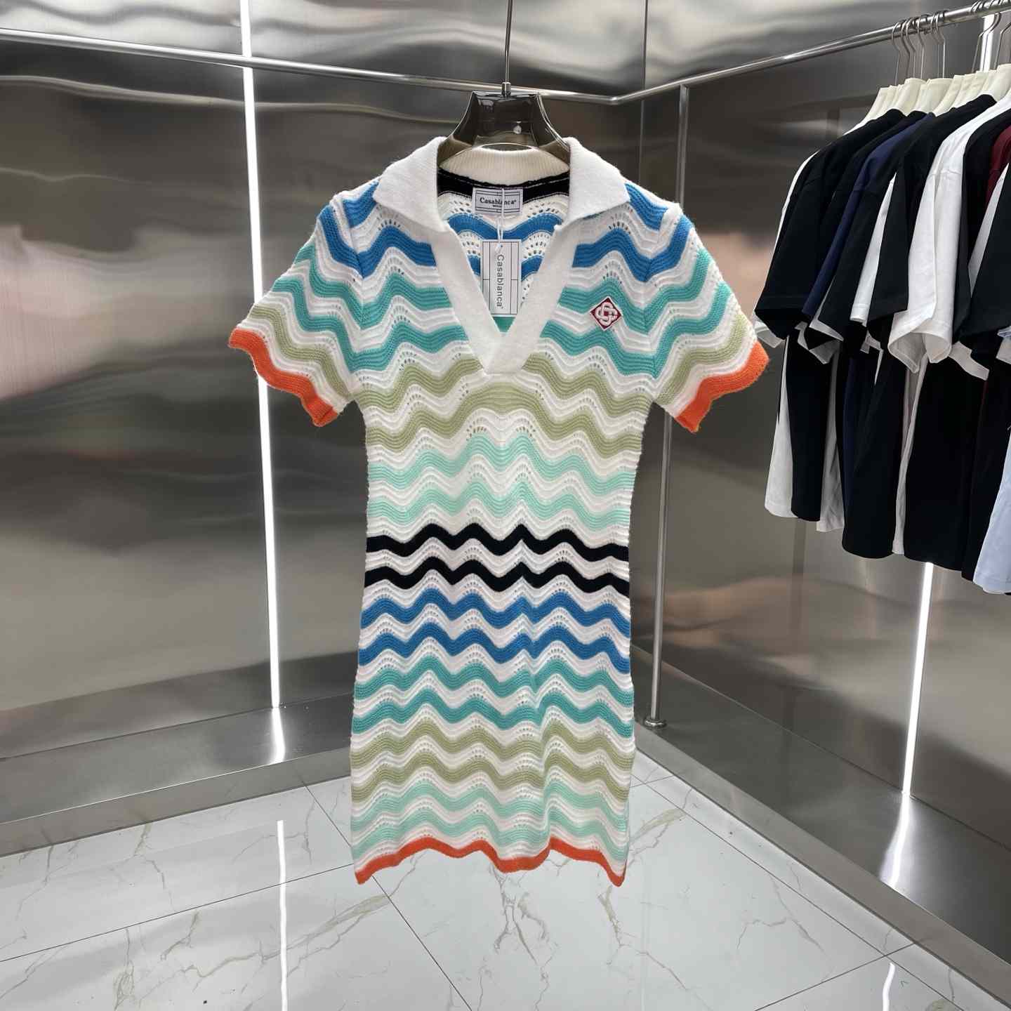 Casablanca Gradient Wave Crochet Mini Dress - EUR FASHION