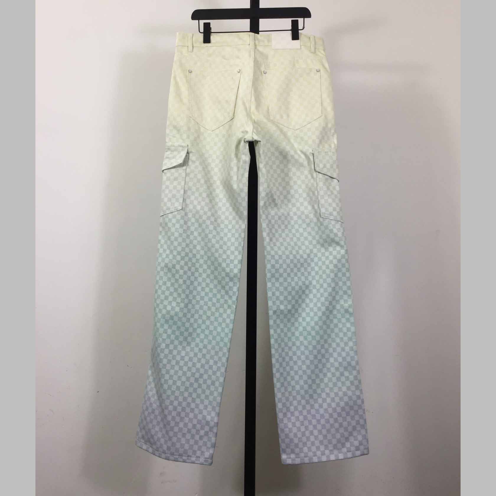 Louis Vuitton Damier Gradient Jacquard Denim Cargo Pants   1AGTHJ - EUR FASHION