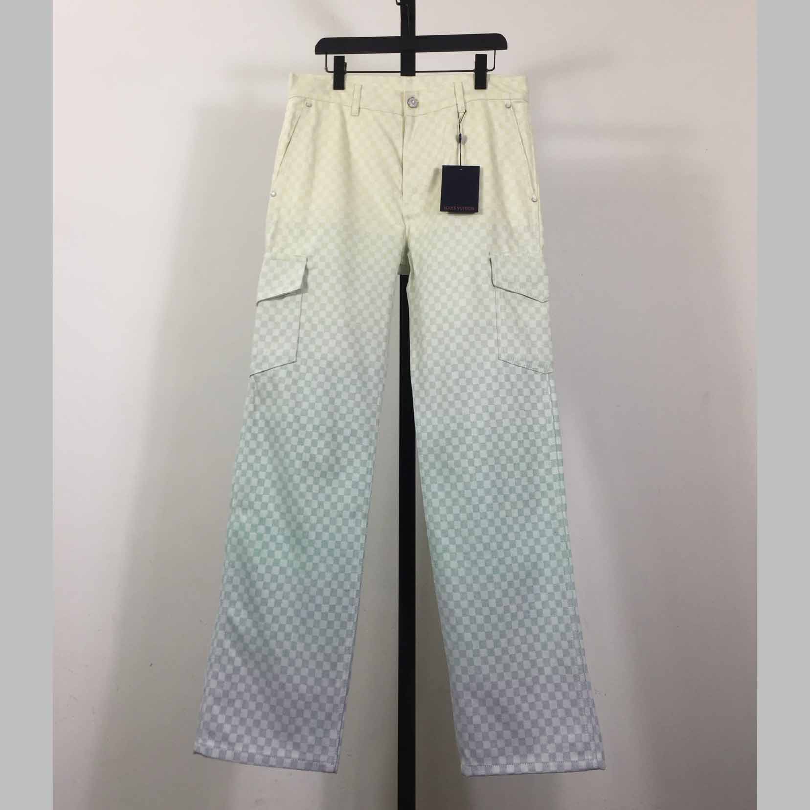 Louis Vuitton Damier Gradient Jacquard Denim Cargo Pants   1AGTHJ - EUR FASHION