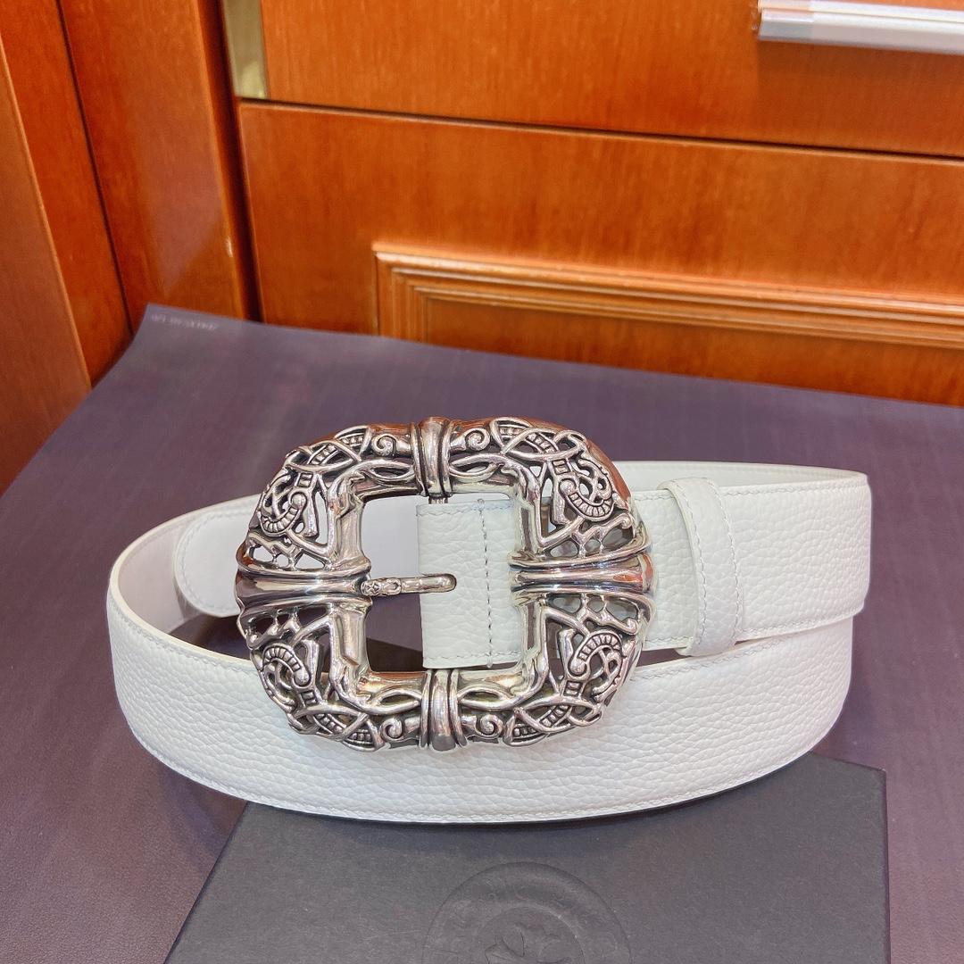 Chrome Hearts Leather Belt   - EUR FASHION