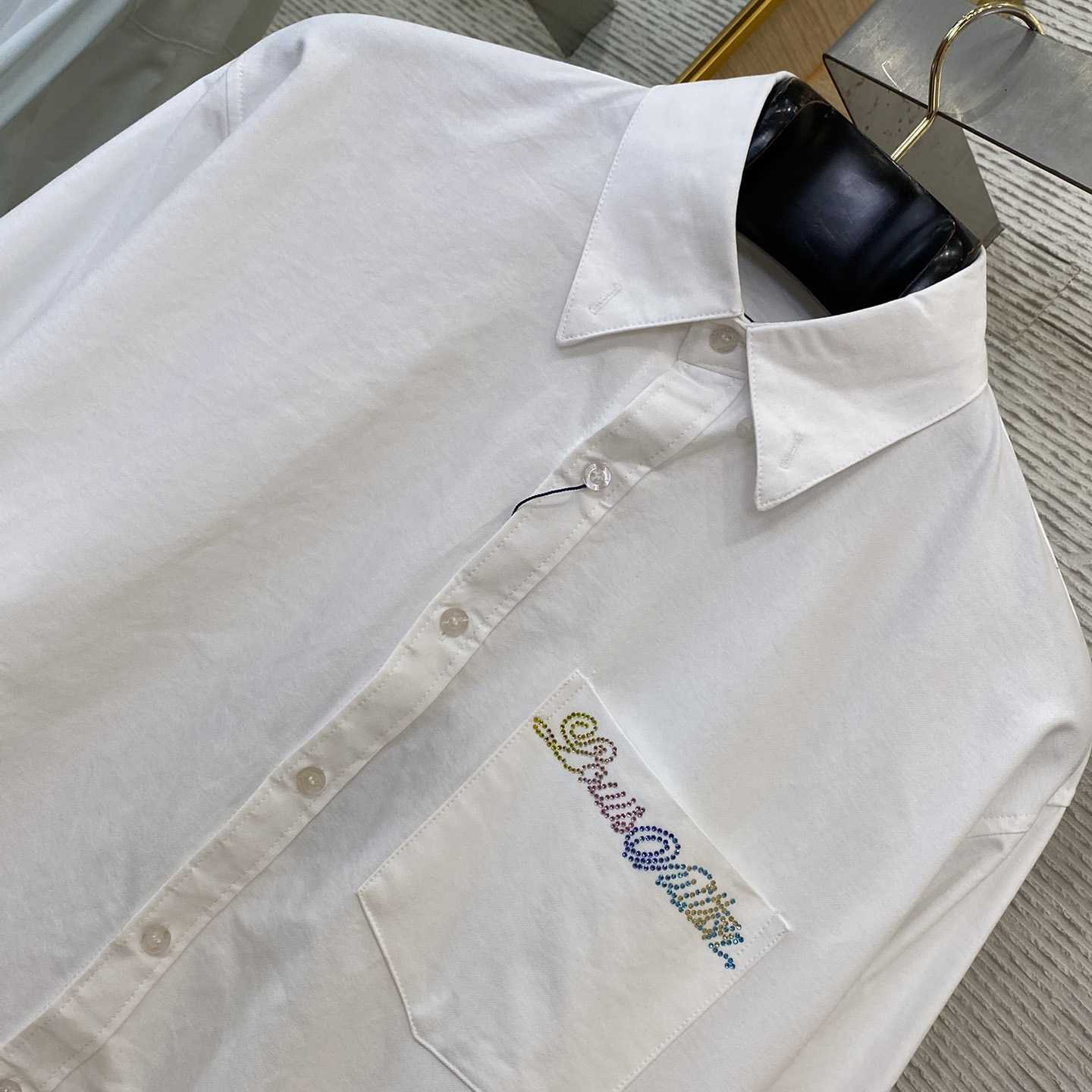 Louis Vuitton Embellished Long-Sleeved Cotton Shirt   1AGTQ7 - EUR FASHION