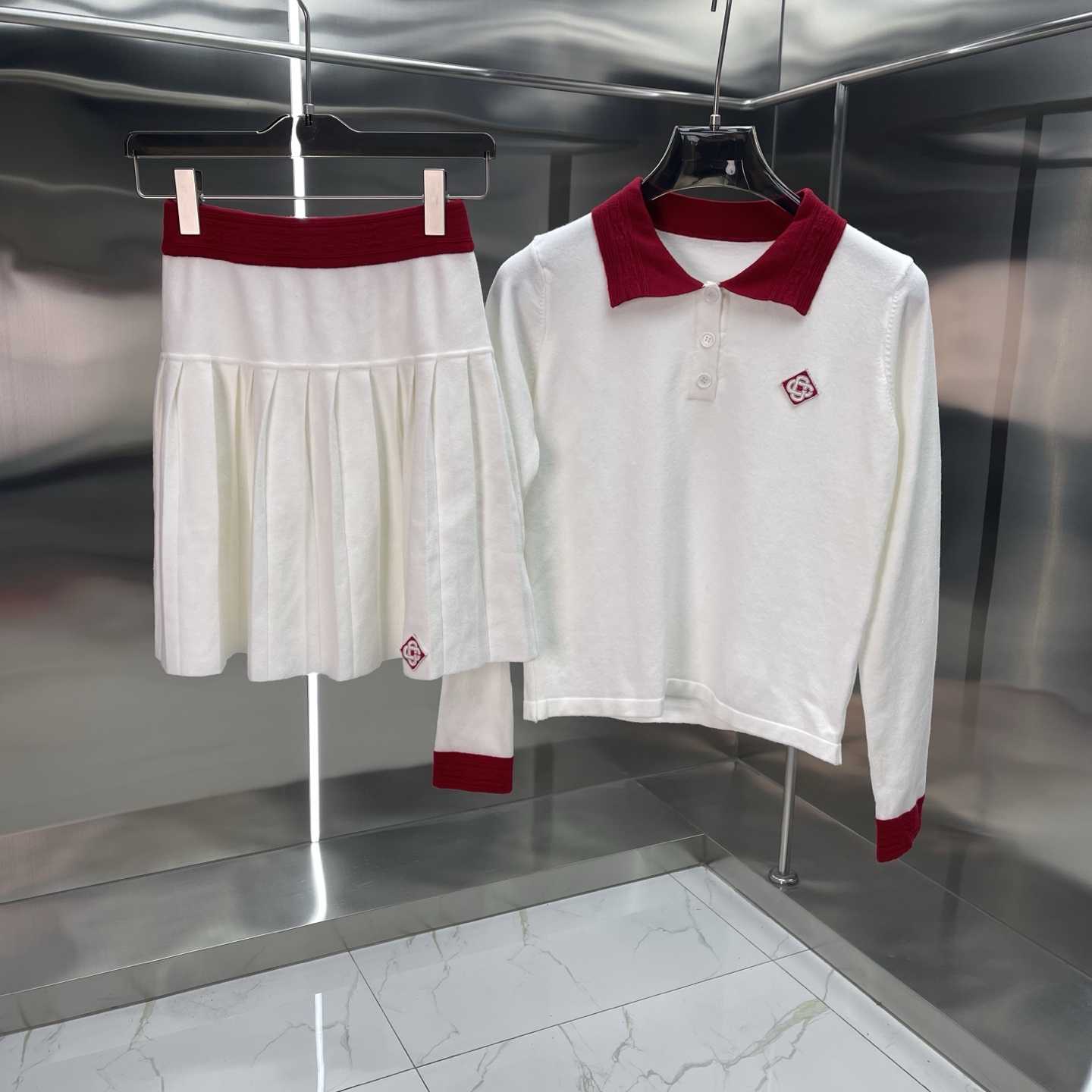 Casablanca Logo Polo Shirt And Skirt - EUR FASHION
