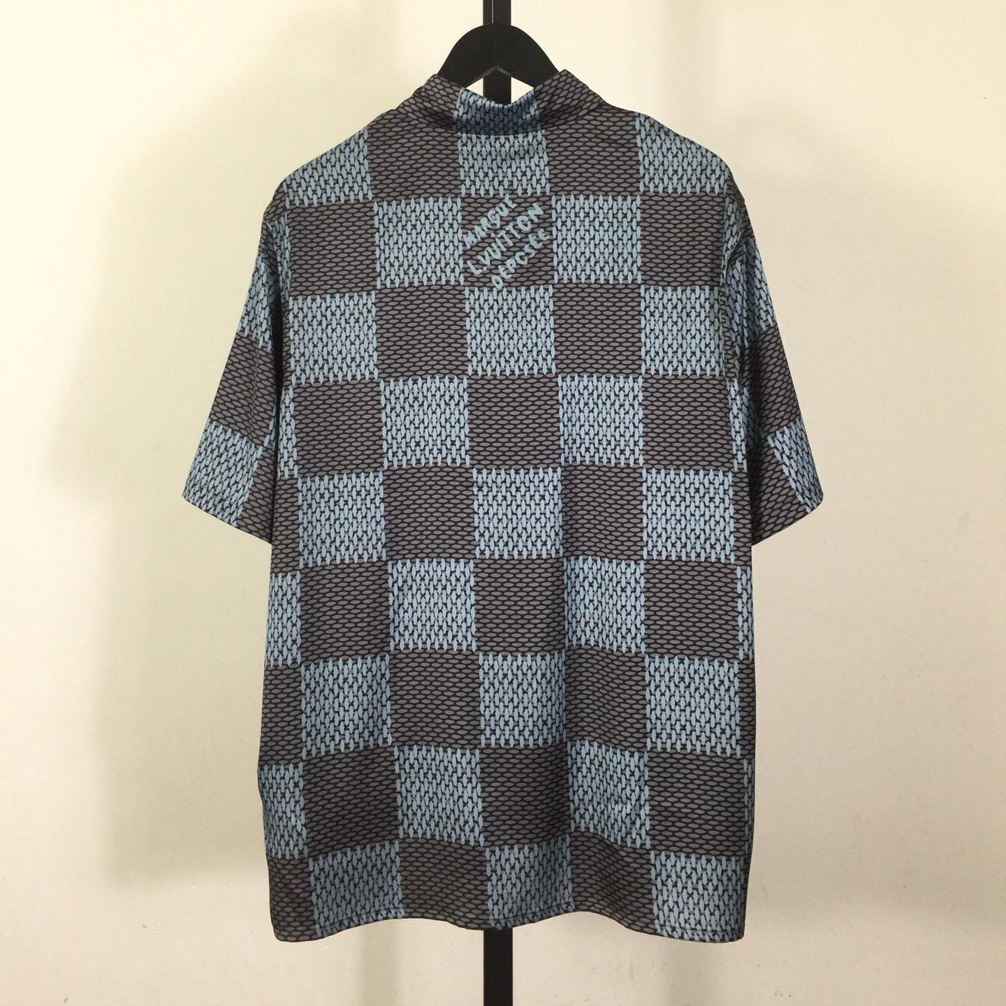 Louis Vuitton Damier Short-Sleeved Silk Shirt   1AHVXU - EUR FASHION