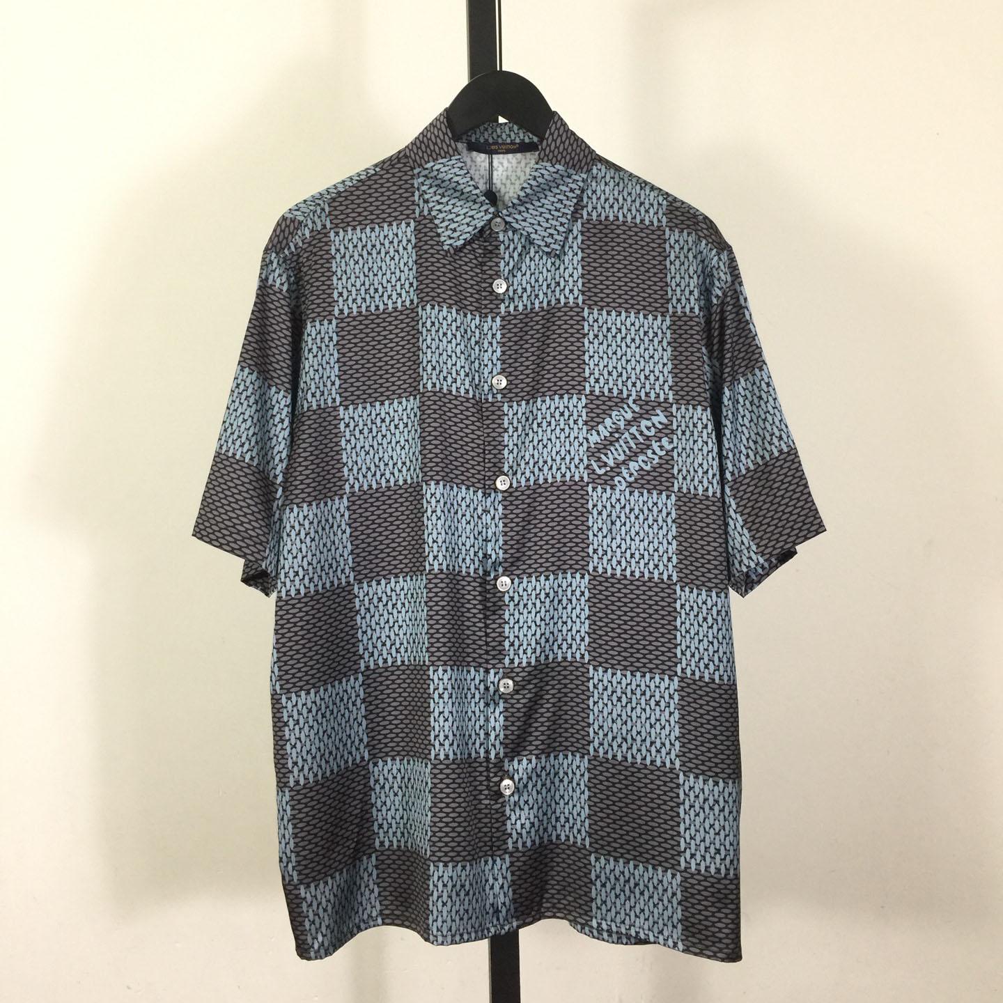 Louis Vuitton Damier Short-Sleeved Silk Shirt   1AHVXU - EUR FASHION