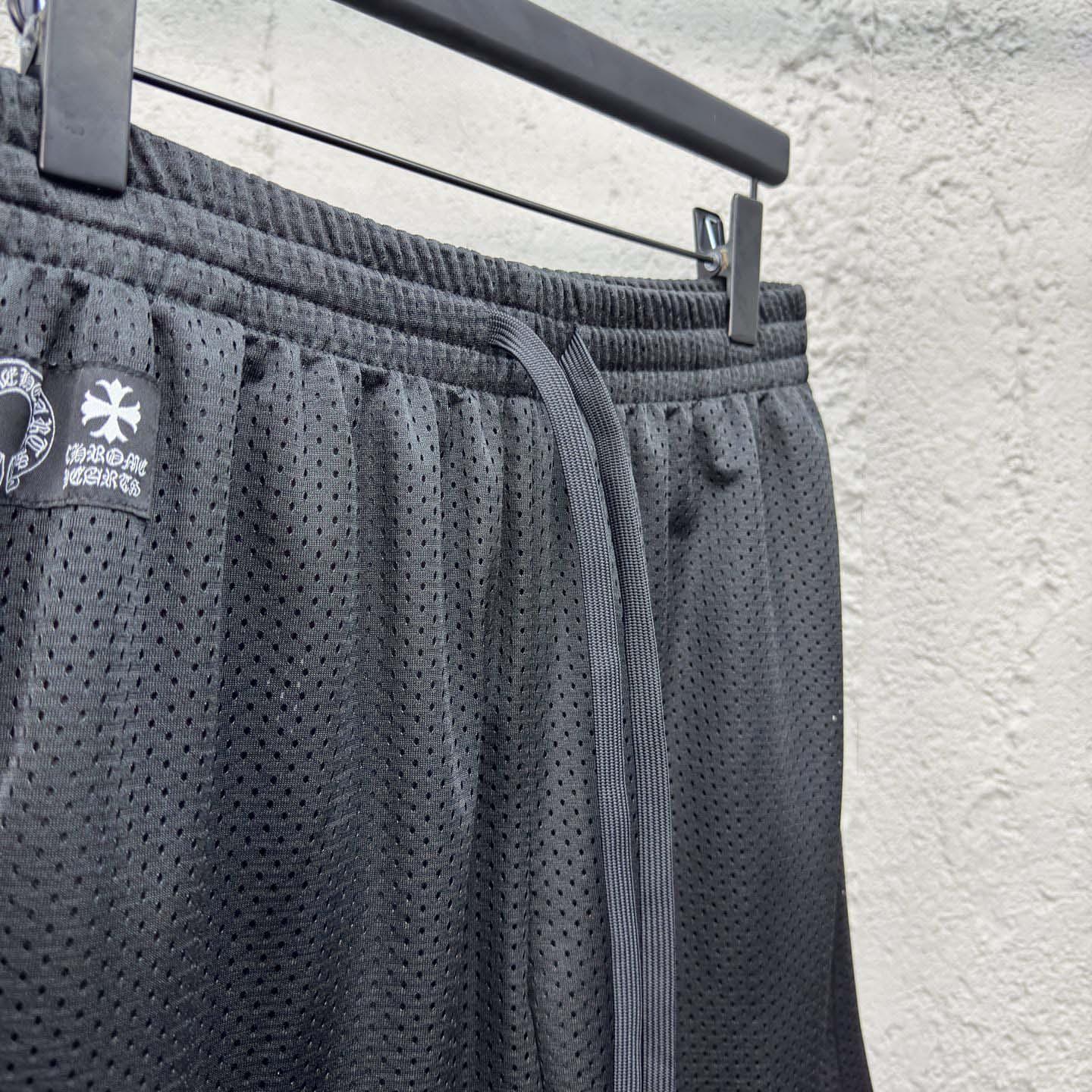 Chrome Hearts Sports Mesh Varsity Shorts Black - EUR FASHION
