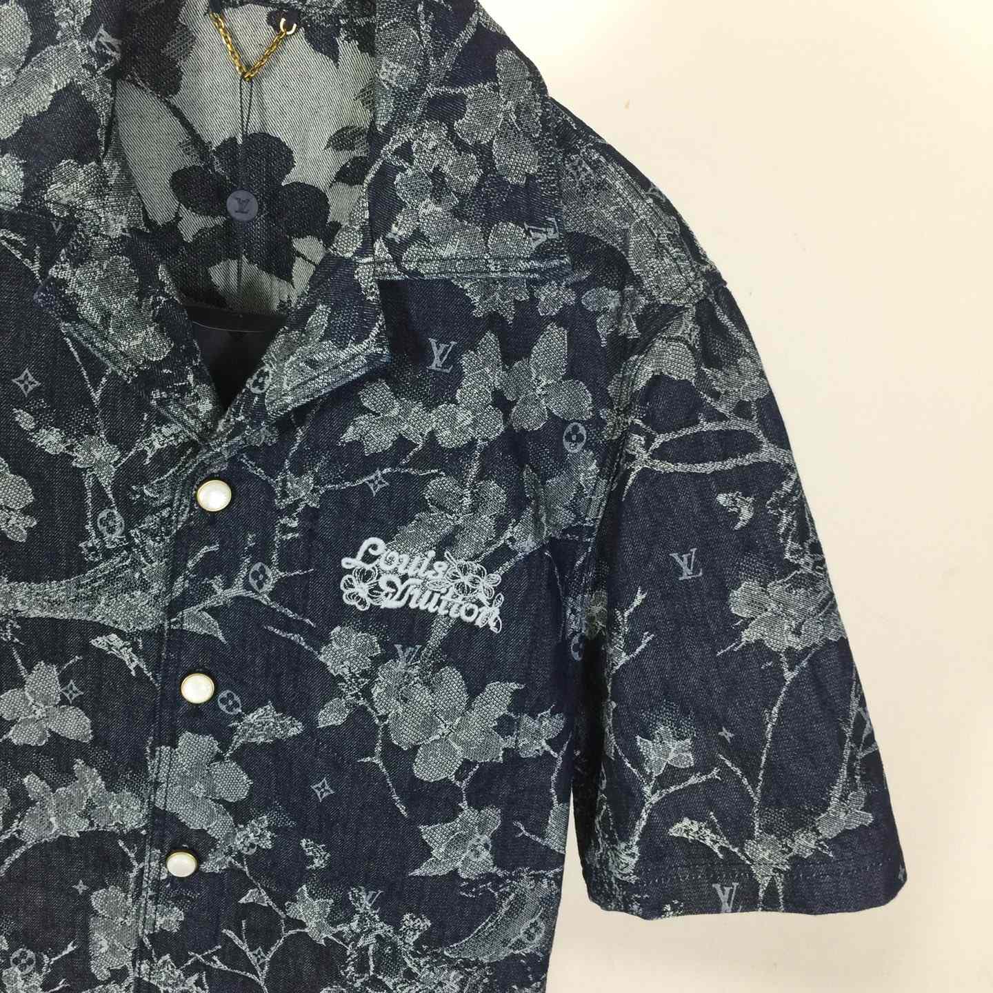 Louis Vuitton Jacquard Denim Short-Sleeved Shirt   1AHXHB - EUR FASHION