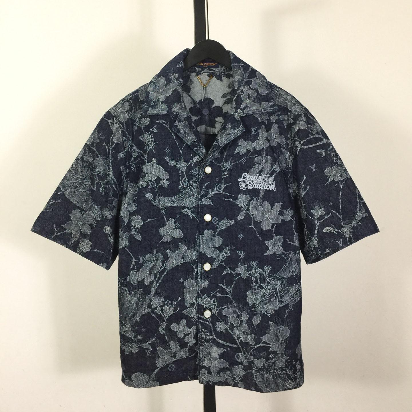 Louis Vuitton Jacquard Denim Short-Sleeved Shirt   1AHXHB - EUR FASHION