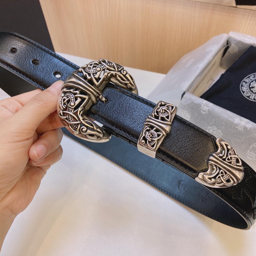 Chrome Hearts Leather Belt    3.8cm - EUR FASHION